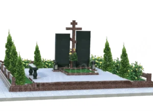 Мемориальный комплекс на двоих с крестом MK15
